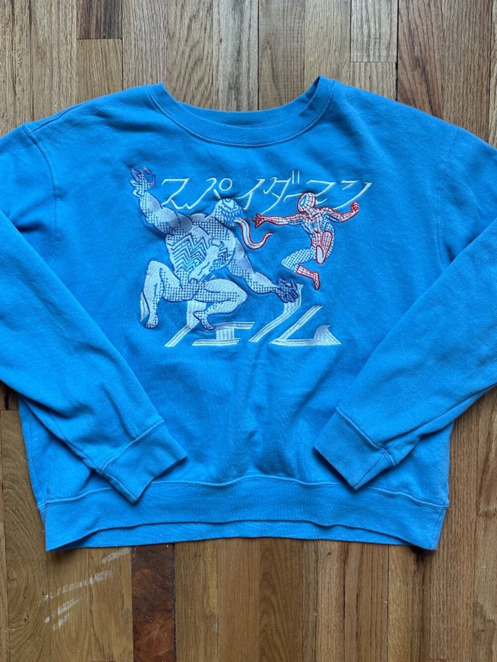Marvel Spiderman Venom Light Blue Crewneck Sweatshirt Medium L